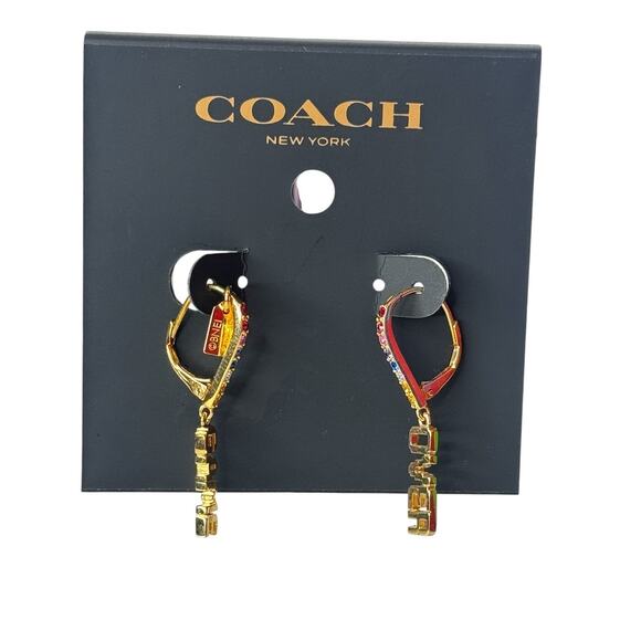 Coach Pac-Man Earrings Game Over Drop Multi color Gold Tone  Coach Pac Man Earrings Game Over Drop Multi Color